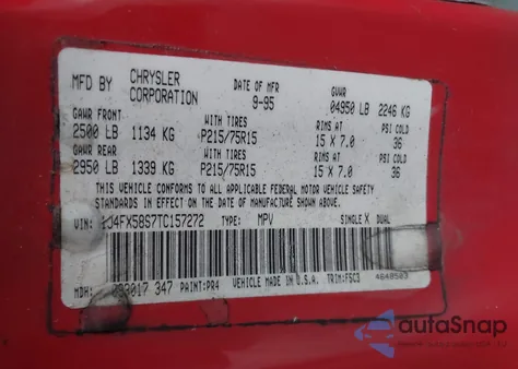 1996 Jeep Grand Cherokee из США, поврежденный, VIN 14FXS